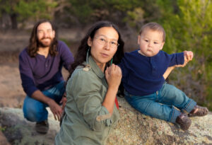 Young multicultural family in nature -