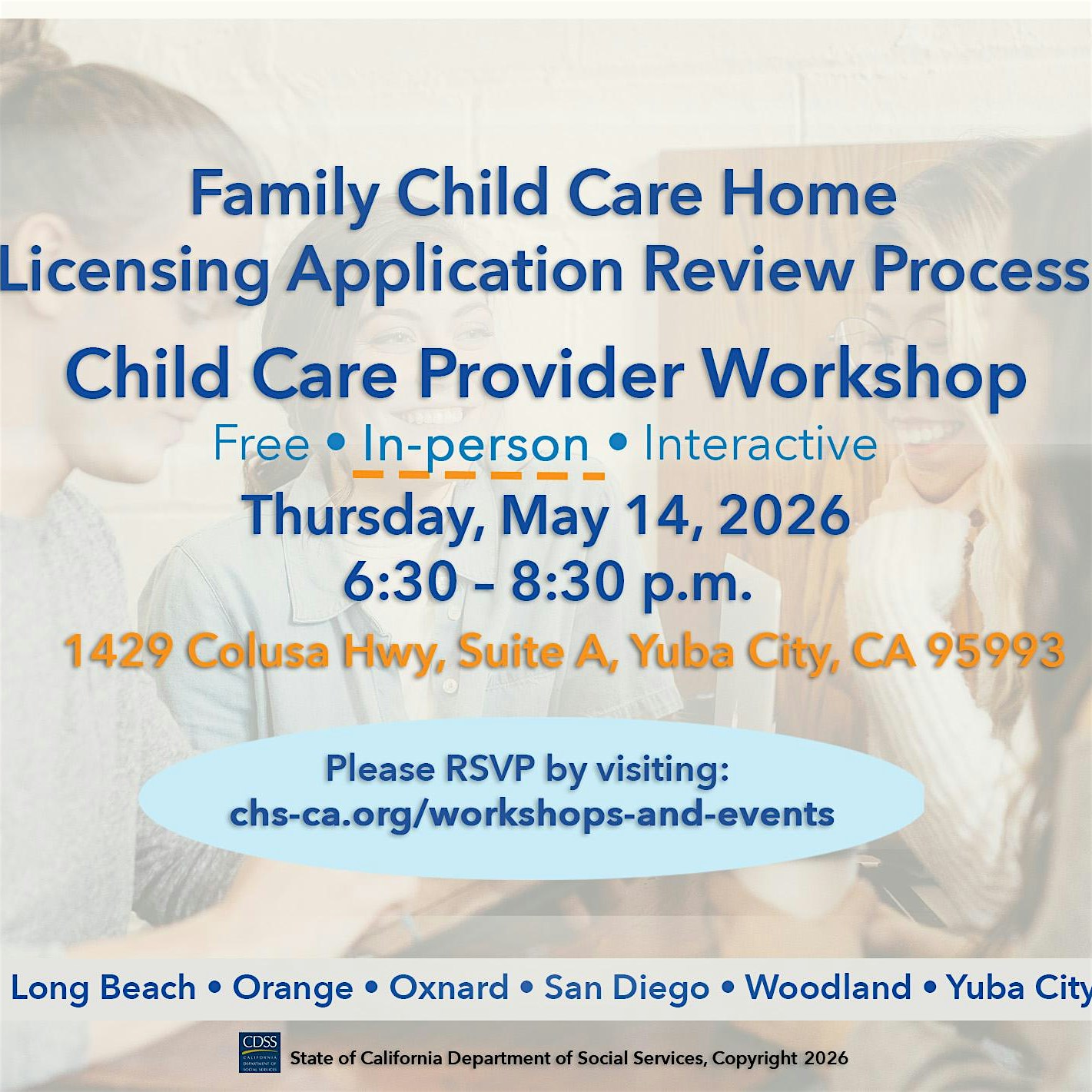 Family Child Care Licensing Application Review Process In-Person Yuba City